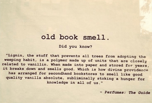 old book smell lignin quote